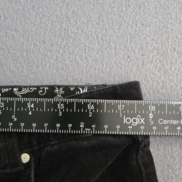 Erika Women 14 Black Straight Leg Corduroy Jeans Stretch - Picture 14 of 14